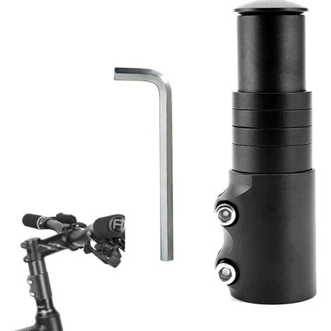 Rehausse de potence vélo VTT et route – adaptateur réglable pour hauteur de guidon – compatible 1 1/8″ – inclut clé Allen