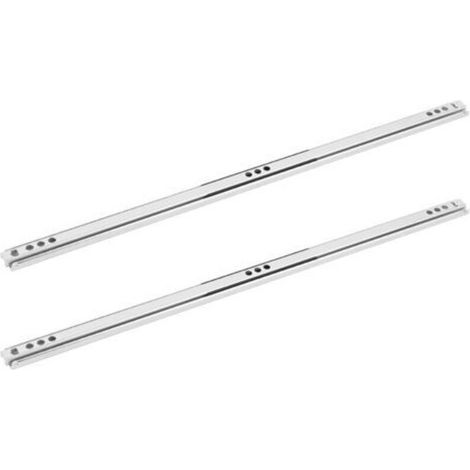 Set di 2 lamiere di acciaio laminato a freddo per guide per cassetti con cuscinetti a sfera, accessori per mobili, 400 x 17 mm (1/4)