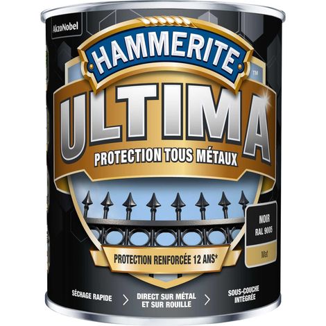 Peinture métal acrylique ULTIMA Mat Noir 2,5L - Hammerite