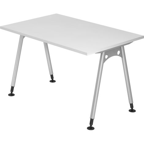 bümö Schreibtisch Serie-A Rechteck: 120 x 80 cm  Weiß (1/5)