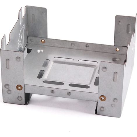 Mini réchaud de camping avec pare-vent, réchaud de camping pliable en acier inoxydable, brûleur à alcool, réchaud de poche pour cuisine extérieure, réchauds de cuisson portables (1/4)
