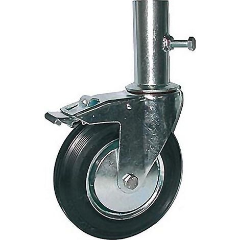 AFO rueda andamio goma 35500 con freno , Rueda giratória para andamio 283/Z AFOTamaño de la rueda 200x50mmAtura 238mmResiste hasta 220 KgCon freno de doble acción