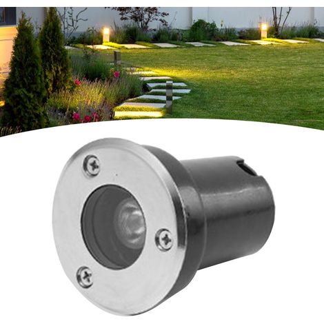 Spot LED enterré 1W, éclairage chaud, boîtier métallique, idéal pour jardin, allée ou terrasse extérieure. (1/5)