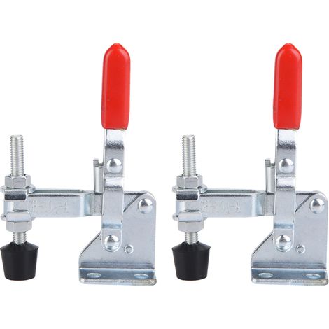 Set aus 2 vertikalen Schnellspann-Kniehebelklemmen aus verzinktem Eisen (1/5)