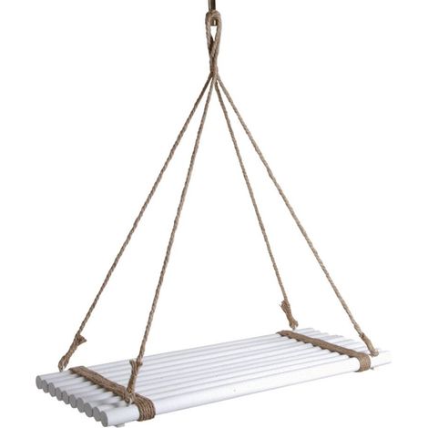 Plateau suspendu en bois teinté blanc