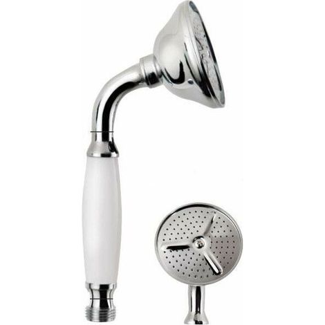 Douchette en laiton avec poignée blanche Pollini Acqua Design Niky DOC2300.B.D Chromé
