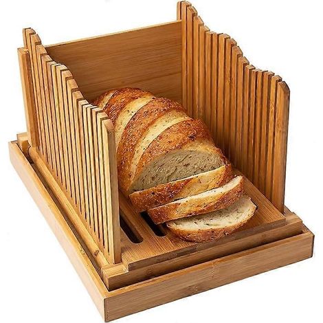 Trancheuse à pain en bambou pour pain maison - Planche à pain en bois avec ramasse-miettes (1/5)