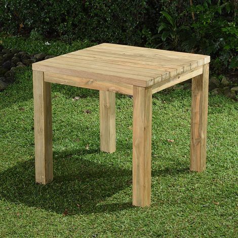 Table en teck recyclé 80 x 80 cm Callao (1/5)