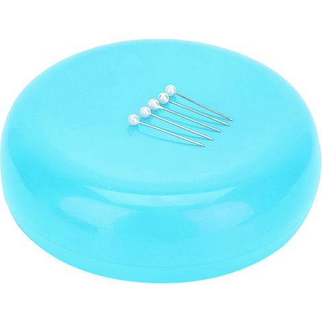 Rundes magnetisches Nadelkissen – Blaue Aufbewahrungsbox für Nähnadeln – Wohnaccessoire (1/5)