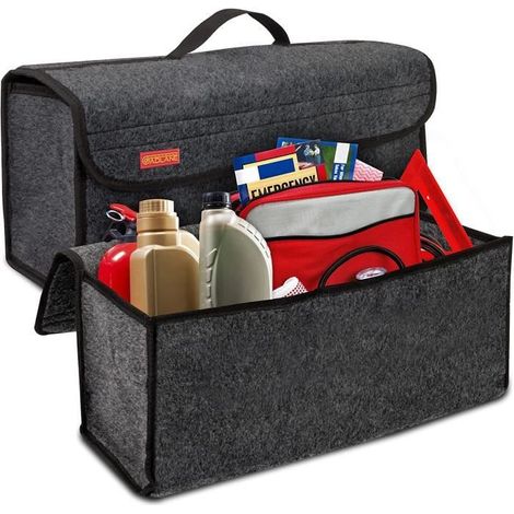 Organisateur de Coffre de Voiture - APERIL - Grande Sacoche De Rangement - Gris - Portable et Antidérapant (1/4)