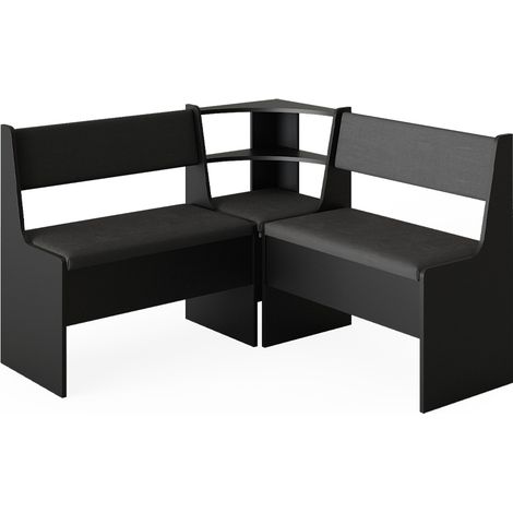 Banco de comedor Roman, Negro, 120 x 41.5 cm, Vicco