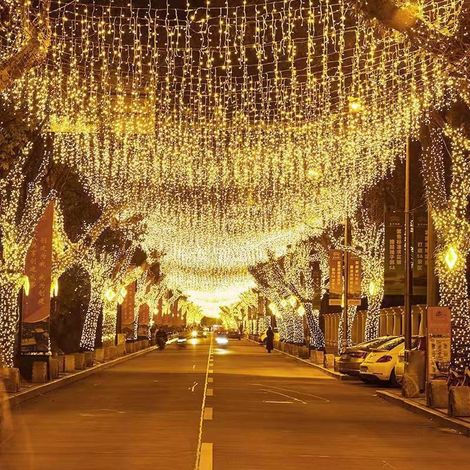 Suspension lumineuse de Noël boules BrizLabs, guirlande lumineuse globe 12 m 120 LED blanc chaud, 8 modes d'éclairage, éclairage de Noël électrique pour intérieur et extérieur, balcon, jardin, mariage