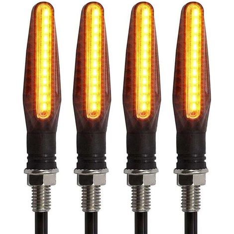 piezas de intermitentes LED para motocicleta, 12 luces ámbar, luz intermitente, luz de circulación, indicadores para motocicleta impermeables -Crezuo