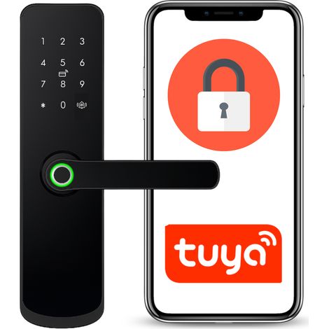Maniglia con serratura elettronica A260 50/72 Tuya Smart Black