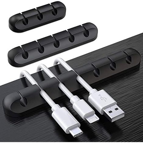 [3 pièces] kabelmanagement autocollant câble organisateur Vielzwecke Kabelführung set pour bureau Computer PC, USB (1/5)