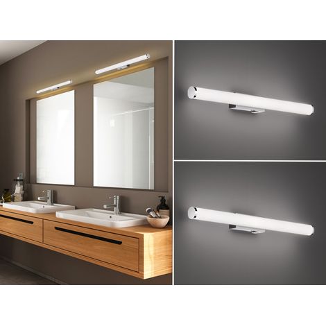 LED Bad Wandleuchten 2er Set mit Schalter Chrom - Spiegelleuchten, Breite 60cm (1/5)
