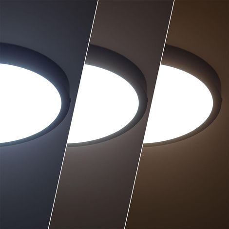 LED-Deckenleuchte 24W Rund Aluminium Ø280 mm Slim CCT Wählbar Galán SwitchDimm Schwarz