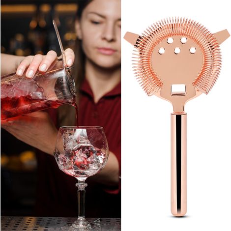 Cocktailsieb aus roségoldenem Edelstahl, Eisfilter für Shaker, Barzubehör, Getränkesieb, Barkeeper-Werkzeug für Partys und Clubs, 1 Stück (1/5)