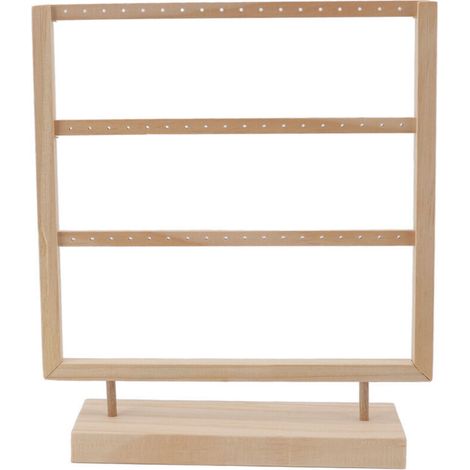 Boucles d'oreilles organisateur support journal couleur boucles d'oreilles en bois porte-bijoux présentoir de stockage pour boucles d'oreilles suspendues 3 couches