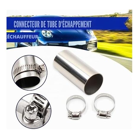 exhaust pipe clamp double pipe clamp stainless steel exhaust pipe fitting exhaust pipe adapter steel clamps 50mm long diameter 24mm (1/4)