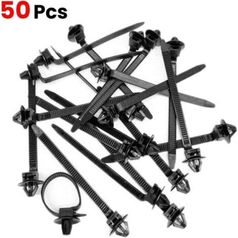 NALOOKAMIC  50pcs Nylon Attache De Attache De Câble Clips Métier De Voiture Tuyau Pince De Fixation Sangle Zip