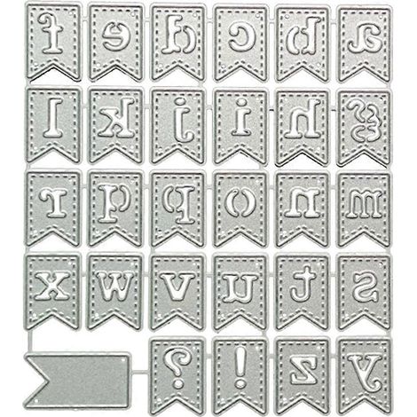 Alphabet für Banner, Metall-Stanzformen, Stanzschablonen zum Prägen, Kartenherstellung