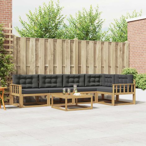 vidaXL Outdoor-Sofagarnitur 6 pcs Weiß und Anthrazit 79 x 79 x 37 cm (1/5)