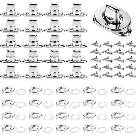 Lot de 20 fermoirs à visser pour œillets ronds - Pour bâches, bricolage - Pour sacs, cuir, tentes, extérieur