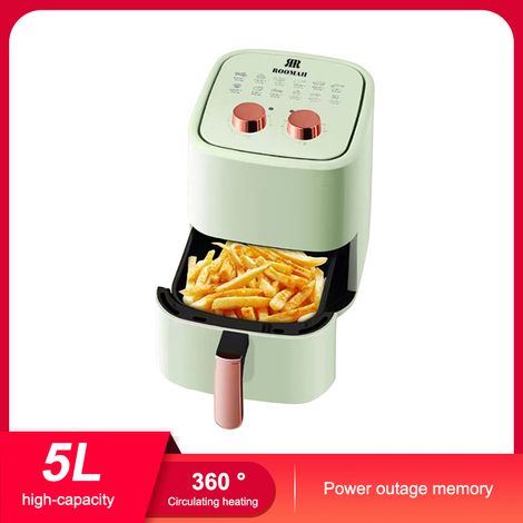 Friteuse à air chaud 4L électrique sans huile double commande temps température revêtement antiadhésif facile à nettoyer (1/5)