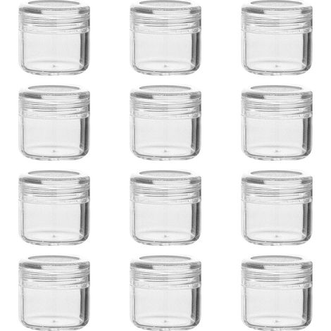 Pot de rangement vide en plastique transparent pour perles, avec couvercle à vis arrondi (1/5)