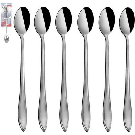 Cuillère À Cocktail - Acier Inoxydable - 20,5 Cm - Conique - Lave-Vaisselle - Lot De 6