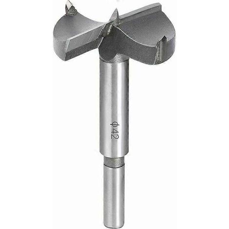 Houtboren, 42 mm hardmetalen verzinkboor voor hout, voor het installeren van ronde houten deuren, laden en multiplex, helpen u snel schone gaten met een vlakke bodem te maken. (1/4)