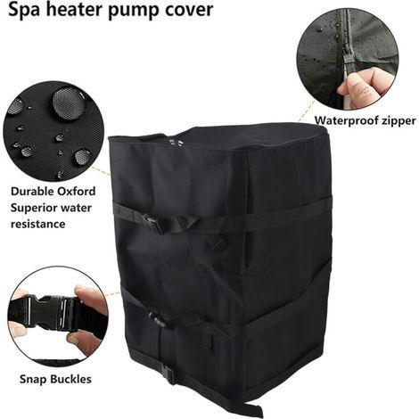 Couvercle de Pompe de Chauffage pour Spa Waterproof Universal Inflatable Hot Tub Pump Protective Cover for Most Hot Tub Spa Heater Pump-- (1/4)