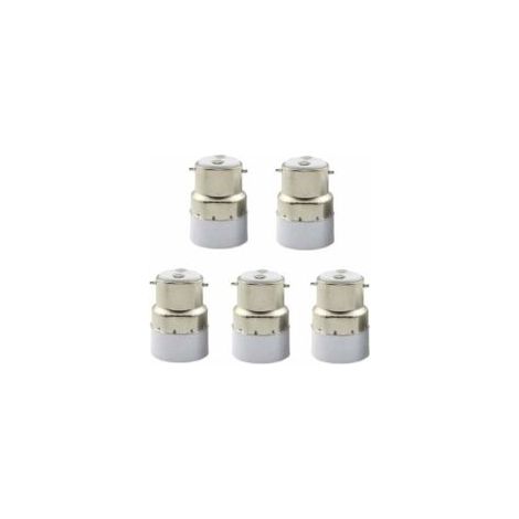 B22-auf-E27-Glühbirnenadapter, 5 Stück, B22-Stecker auf E27-Buchse, Adapterkonverter für Lampenfassungen - Crezuo