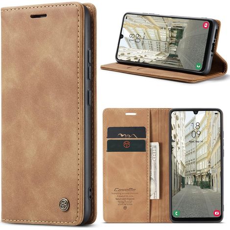 Coque pour Samsung Galaxy A34 5G Premium Housse Cuir Protection Pochette Rabat Portefeuille Flip Case Porte Magnétique Coque Étui pour Samsung Galaxy A34, Brun (1/5)