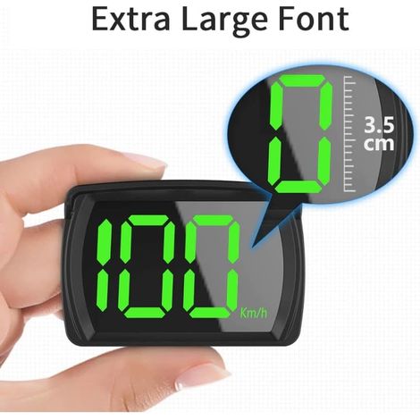 Display head-up automatico, tachimetro, con chip GPS, adatto per biciclette, motociclette, camion, auto e scooter. (1/4)
