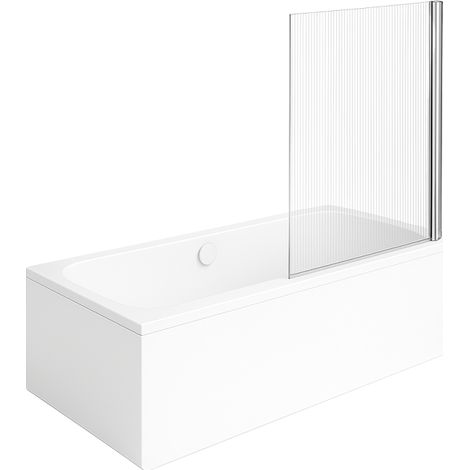 Baignoire droite VILLEROY & BOCH Architectura 150 x 70 cm Blanc + Pare bain droite AURYS Raywall chromé