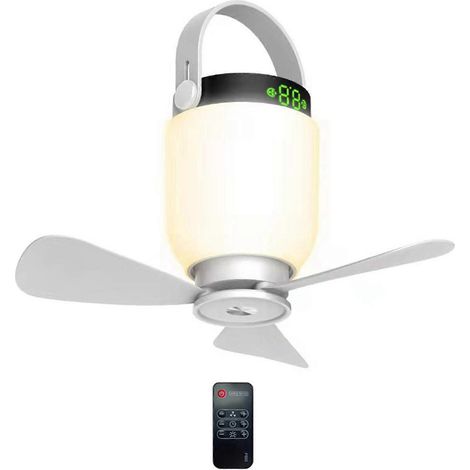 8000mAh USB-Deckenventilator mit Digitalanzeige, wiederaufladbar, Fernbedienung und Timer