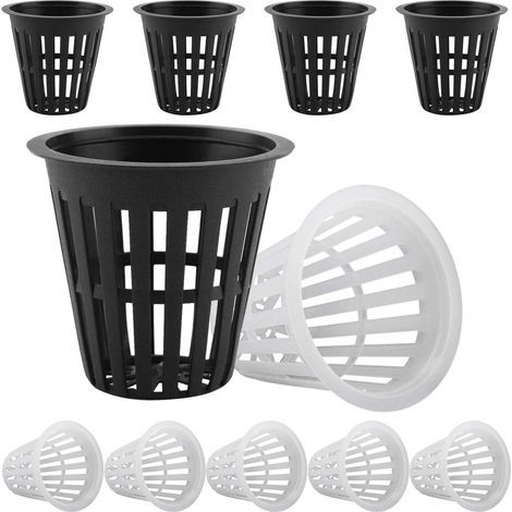 Hydroponiques Plastique Pot Plantation Hydroponique Réutilisable Panier Plante Aquatique pour Culture Hydroponique aéroponique, Plantation de Fleurs, Jardinage 50Pcs(25 Noir,25 Blanc)5.55 (1/5)