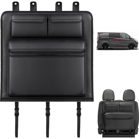 Organiseur de Coffre pour Ford Transit Custom, Protection de Dossier de Siège Pliable avec 3 Poches Grande Capacité, Facile À Installer Idéal pour Voyages et Quotidien,Personnalisé pour Transit Custom (1/5)