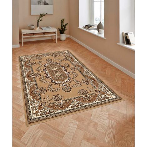 Tappeto passatoia corsia arredo salotto disegno orientale persiano classico ROYAL SHIRAZ 2063 BEIGE cm.100x150 (1/3)