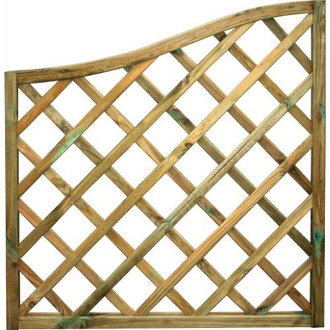 Pannello Grigliato Legno di Pino Impregnato 90x90 cm Onda da Giardino (1/5)