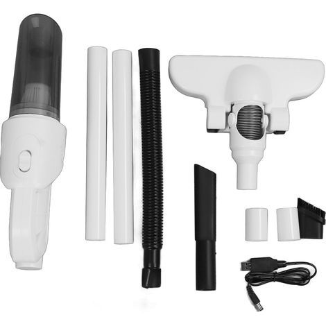 Aspirateur balai léger et puissant sans fil pour la maison, utilisable sur de nombreuses surfaces. Aspirateur à main 2 en 1 léger et léger, blanc. (1/5)