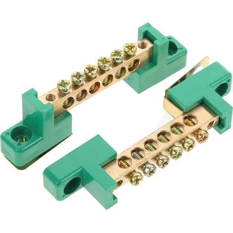 2 Pièces Barrette de mise à la terre, 6 trous, cuivre, connexion sécurisée, armoire électrique (1/5)