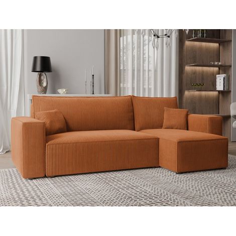 Ecksofa Schlafsofa Sofa ADARA in Stoff Poso Rostbraun Ottomane Rechts (1/4)