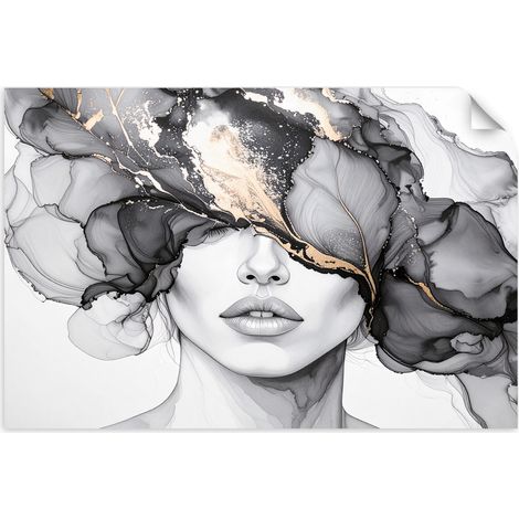 Selbstklebendes Poster – Wandsticker Frau Abstraktion 30x20 cm