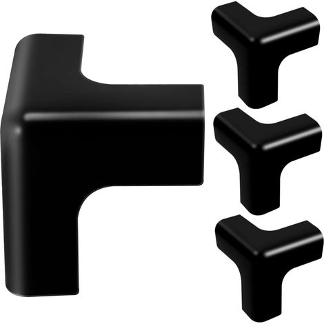 4 protège-coins pour meubles, PVC, noir, antichoc, pour bureau (1/5)