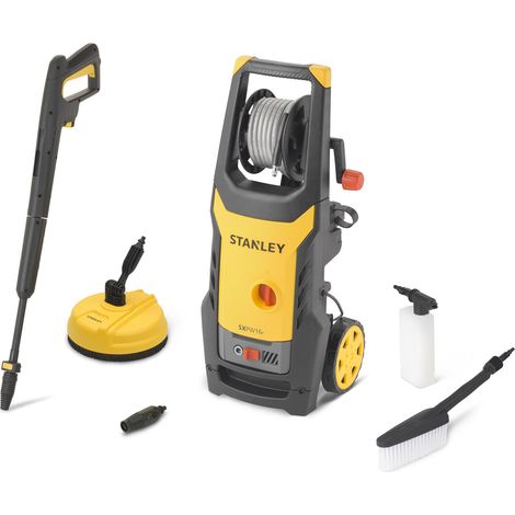 Stanley Idropulitrice SXPW16PE ad Alta Pressione, per Auto ed Esterni Casa, con Lavapavimenti e Spazzola Fissa (1600 W, 125 bar, 420 l/h)