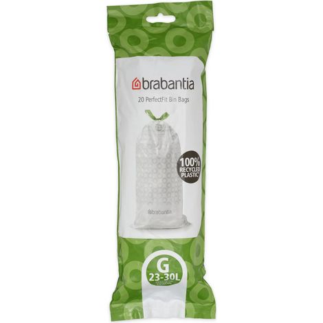 Brabantia Müllbeutel Rollenverpackung PerfectFit Beutel 23-30 L (G) 20Stk pro Rolle Müllbeutel