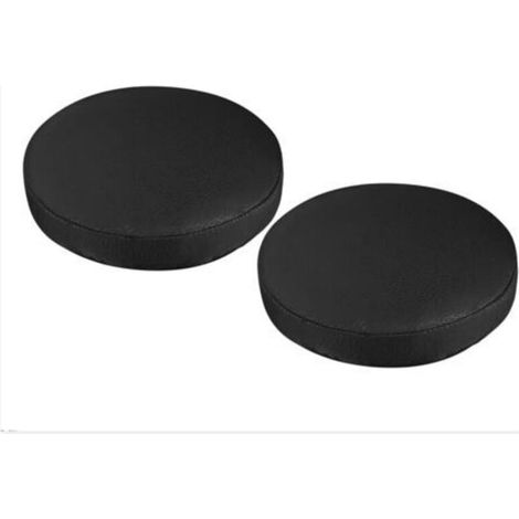 Housse De Tabouret - Cuir Synthétique Noir - Pour Tabouret Rond Jusqu'à 35 cm De Diamètre - Lot De 2 (1/3)